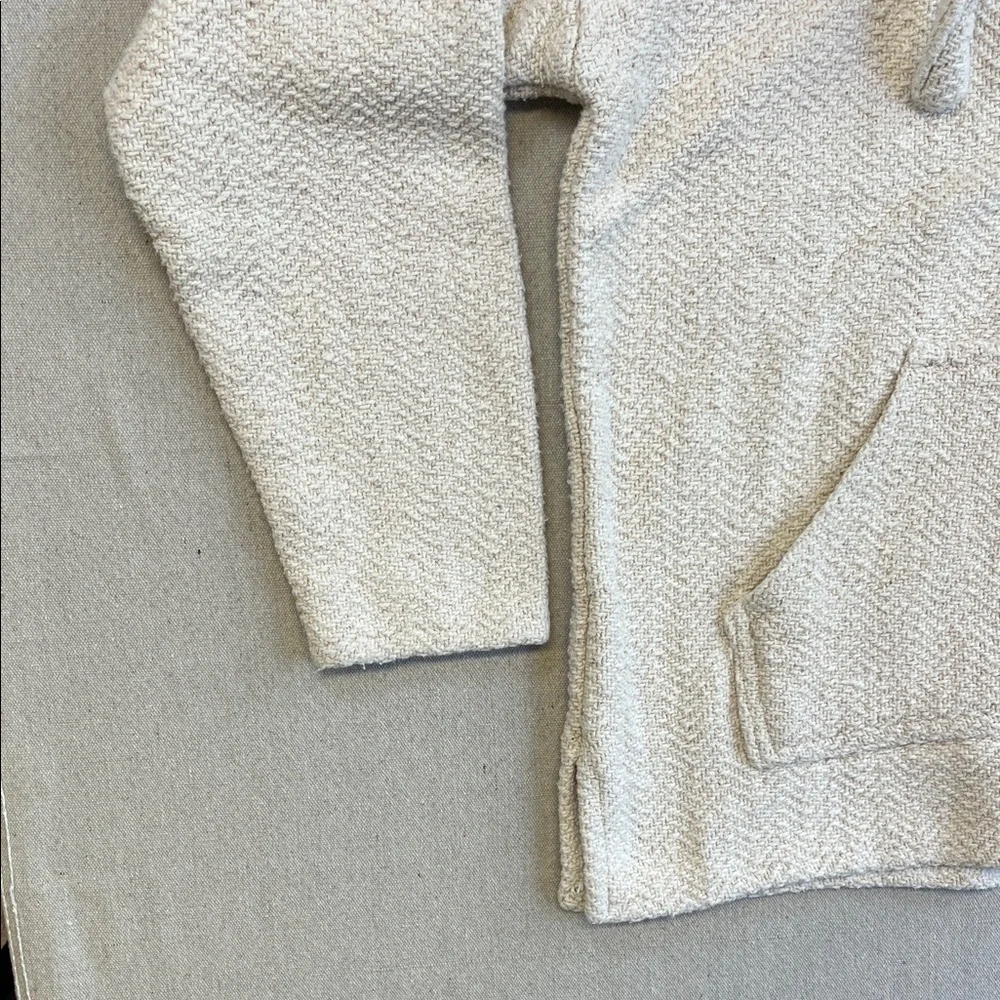 Earth Ragz Baja Hoodie Cream Pullover Sweater Textured Cotton Boho